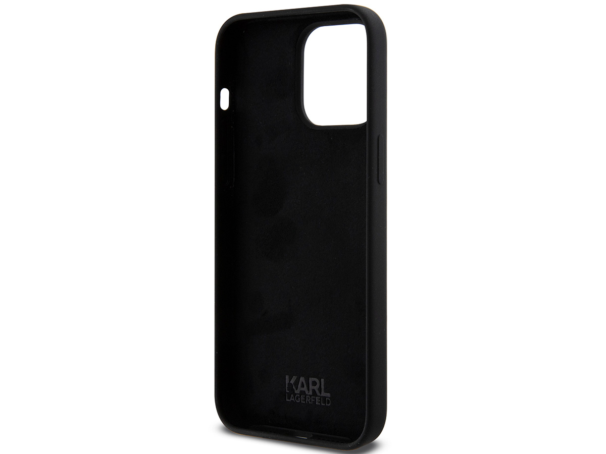 Karl Lagerfeld Metal Signature Case Zwart - iPhone 15 Pro Max hoesje