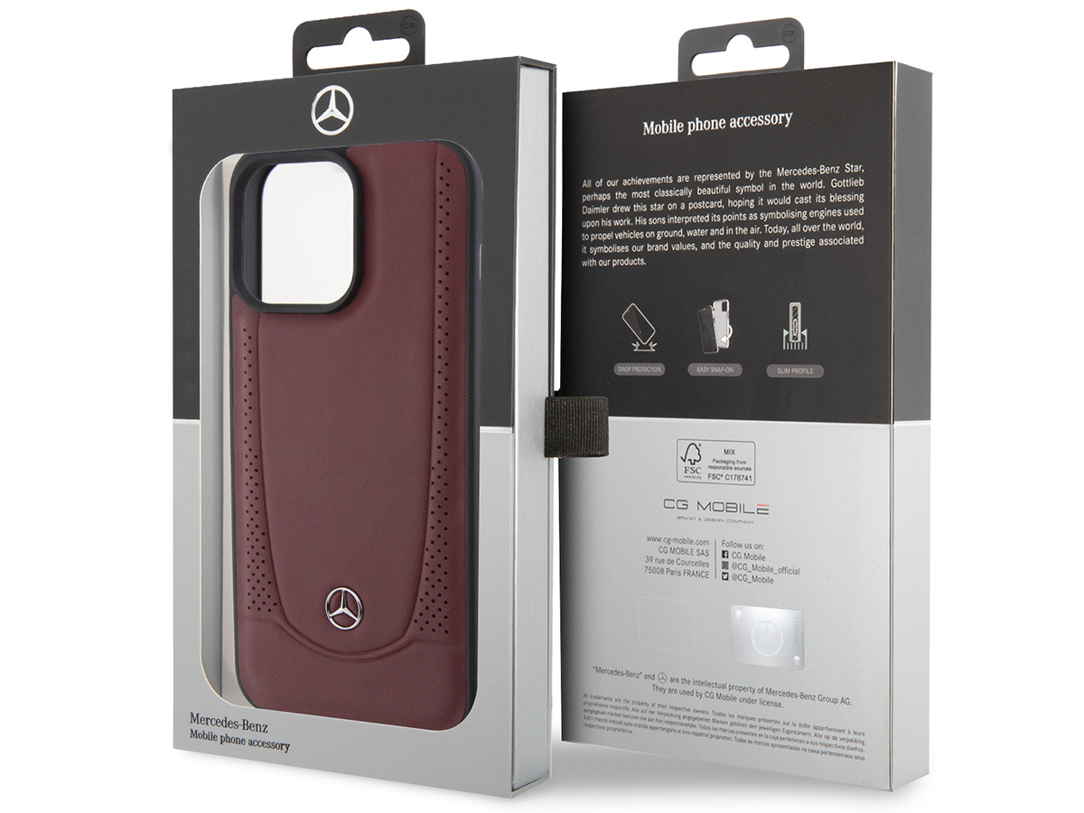 Mercedes-Benz Urban Leather Case Rood - iPhone 15 Pro Max hoesje