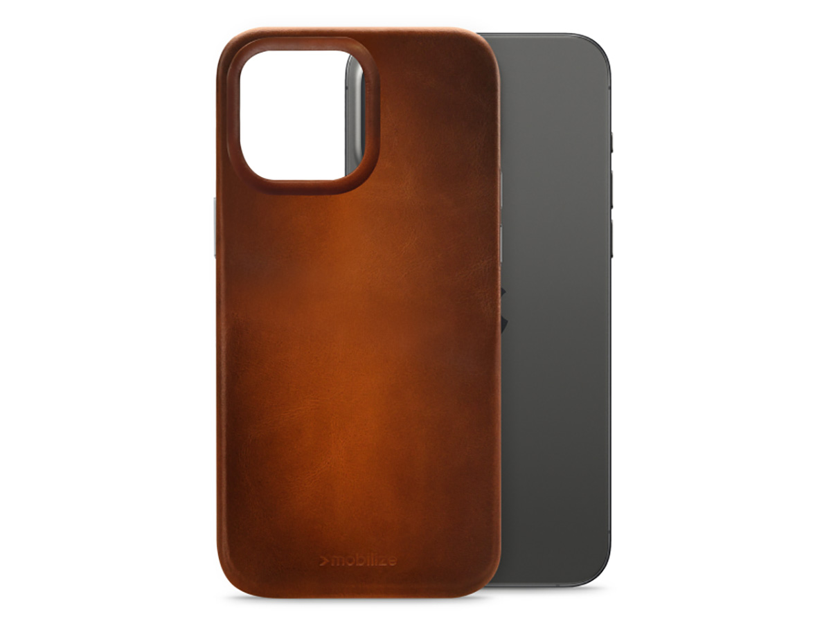 Mobilize MagSafe Leather Case Burned Cognac - iPhone 15 Pro Max hoesje