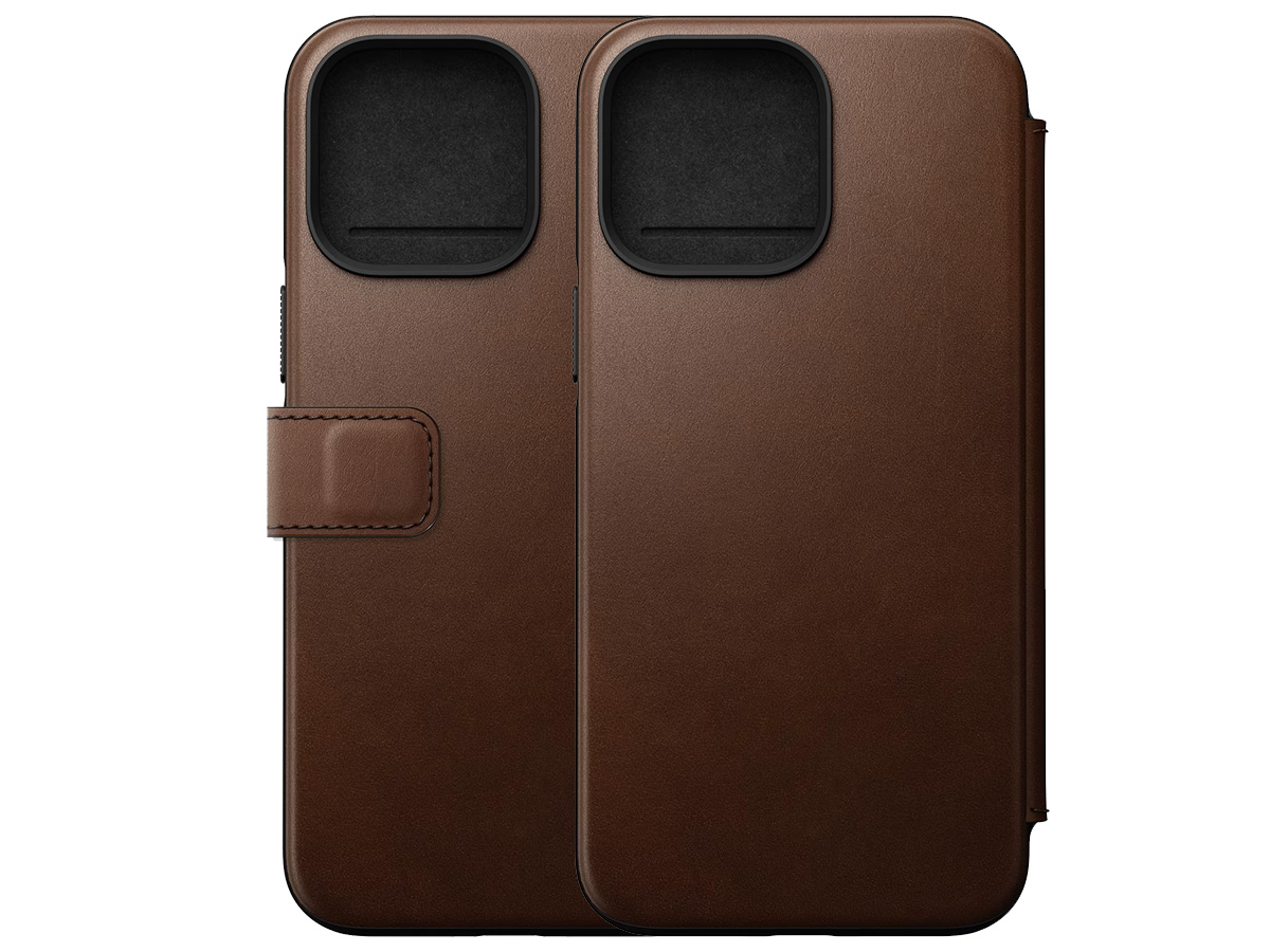 Nomad Modern Leather Folio Bruin - iPhone 15 Pro Max hoesje