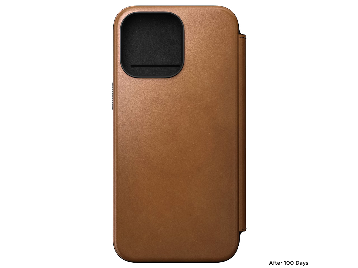 Nomad Modern Leather Folio Cognac - iPhone 15 Pro Max hoesje