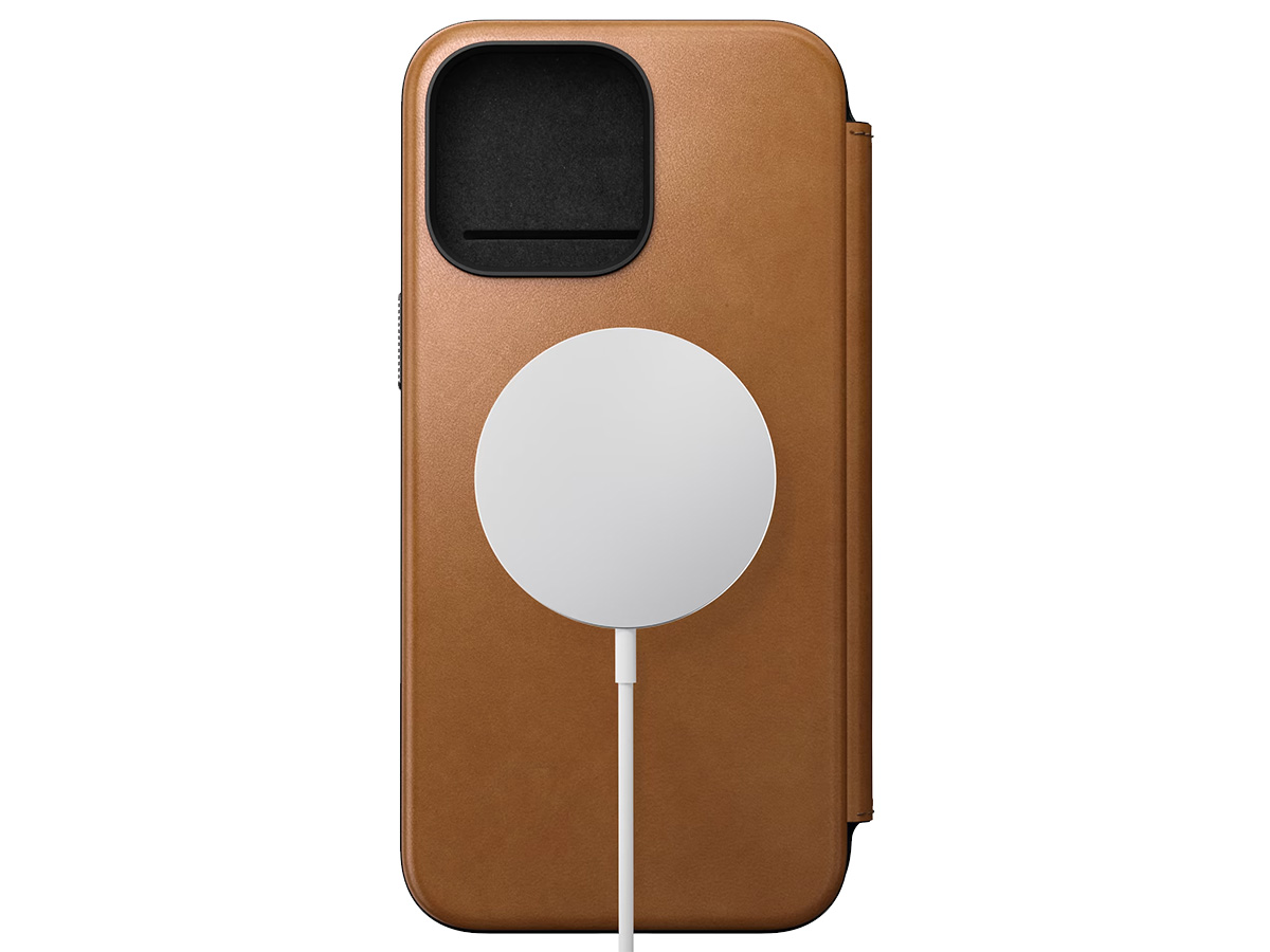 Nomad Modern Leather Folio Cognac - iPhone 15 Pro Max hoesje