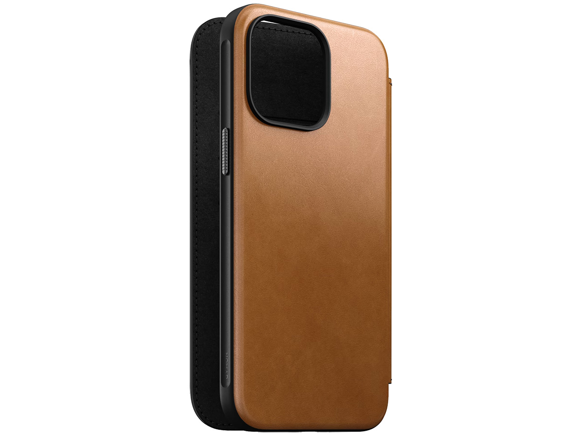 Nomad Modern Leather Folio Cognac - iPhone 15 Pro Max hoesje