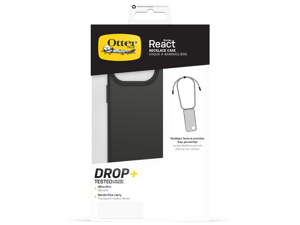 Otterbox React Necklace MagSafe Case Zwart - iPhone 15 Pro Max hoesje