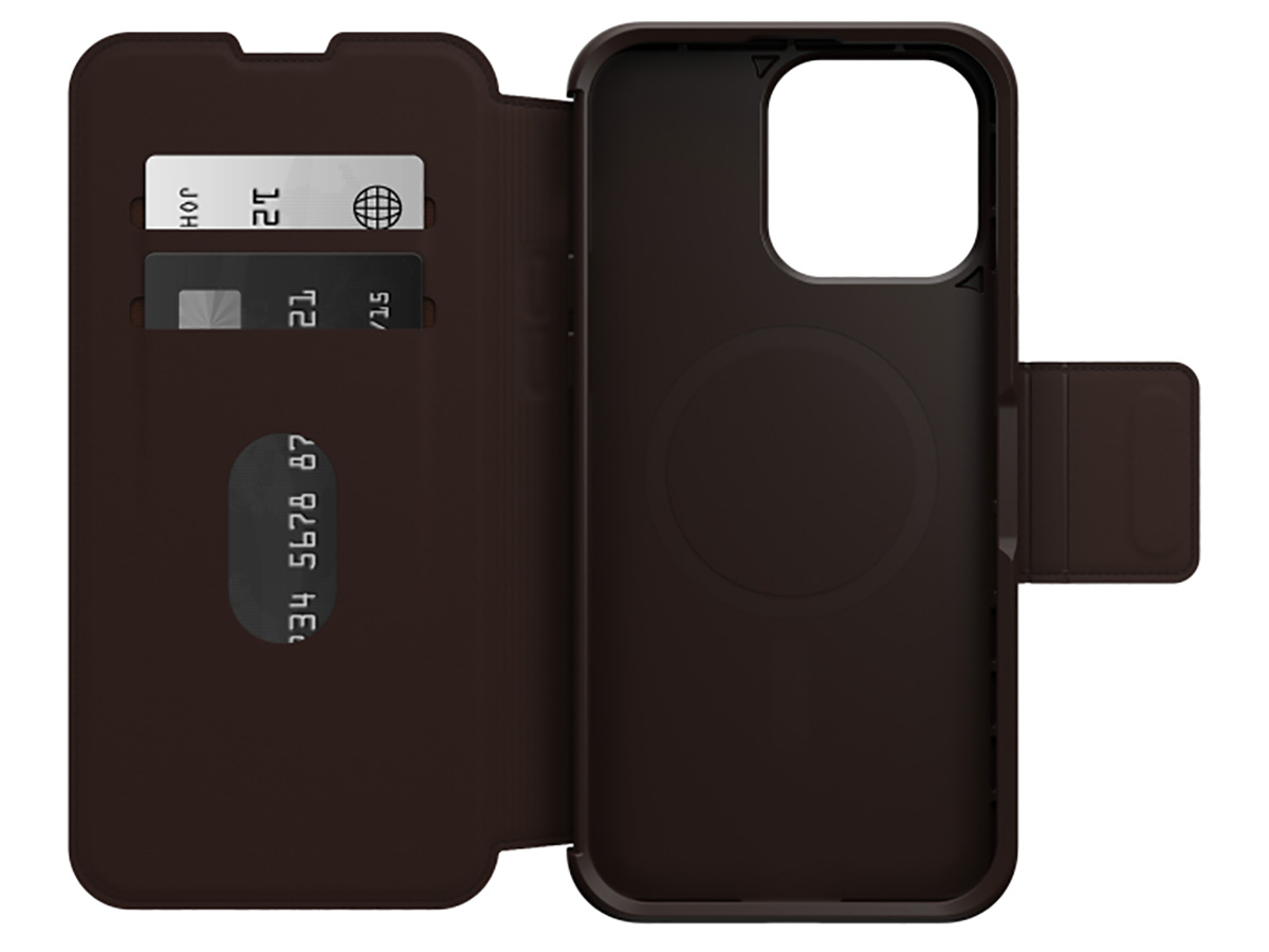 Otterbox Strada Leather MagSafe Folio Bruin - iPhone 15 Pro Max hoesje