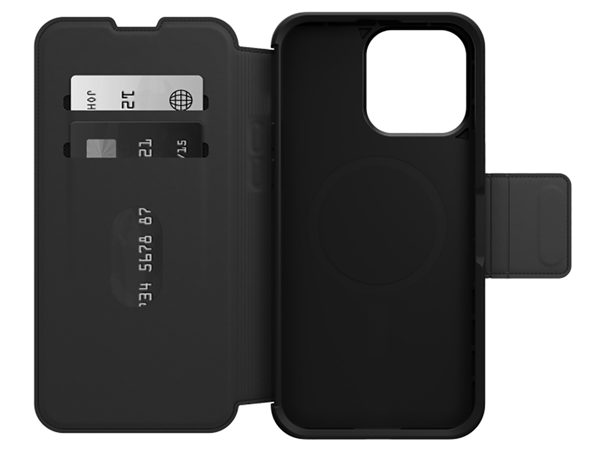 Otterbox Strada Leather MagSafe Folio Zwart - iPhone 15 Pro Max hoesje