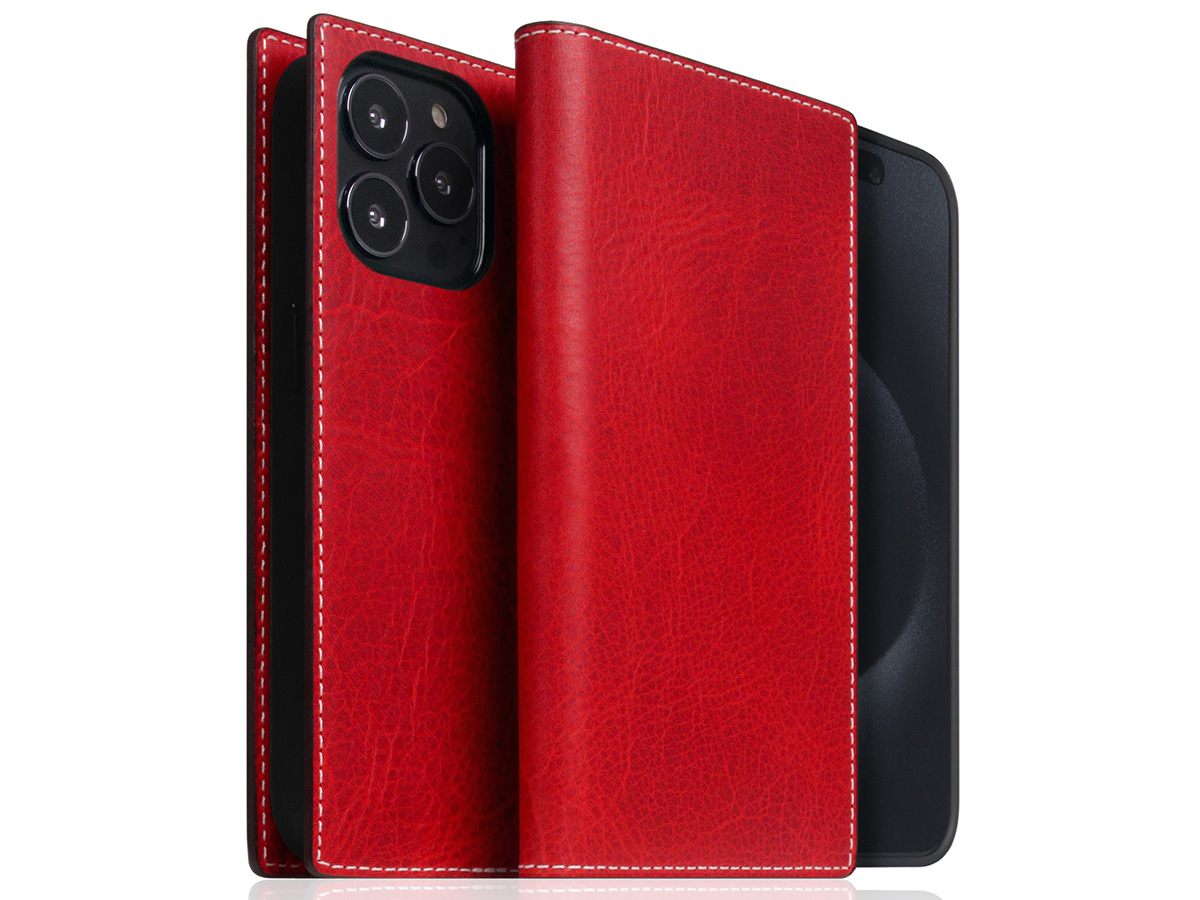 SLG Design D7 Italian Wax Leer Rood - iPhone 15 Pro Max hoesje