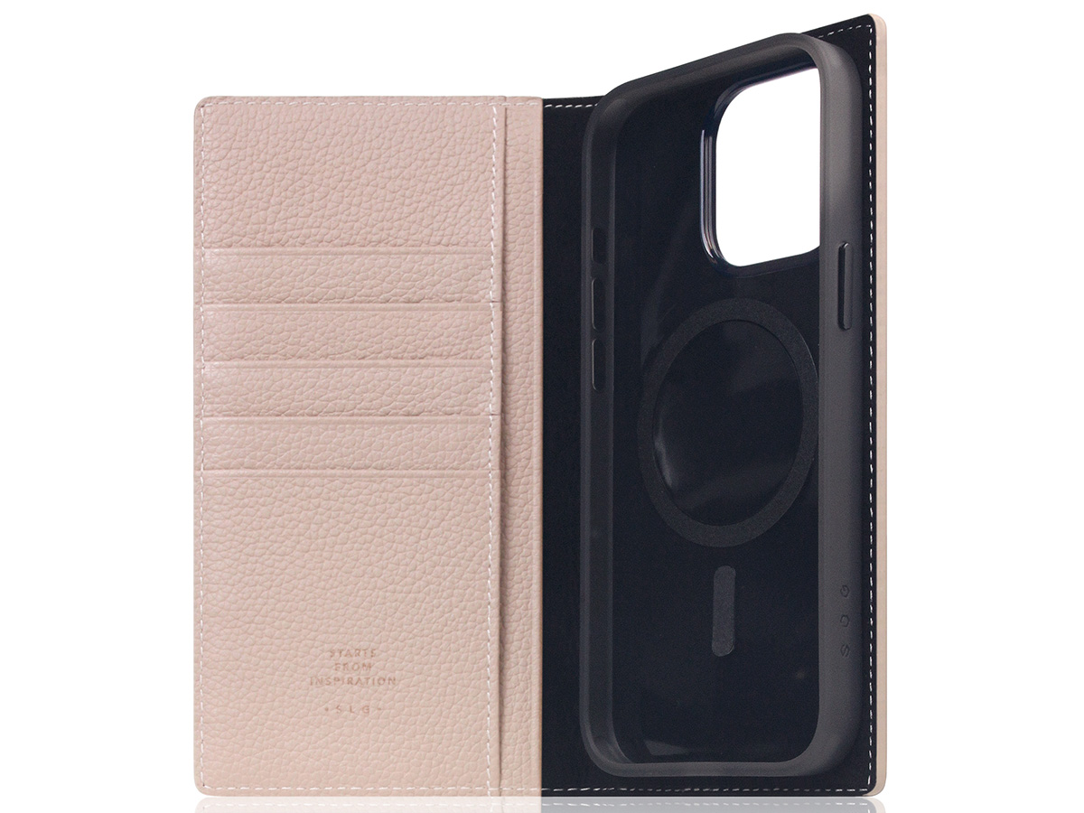 SLG Design D8 2in1 Leather Folio Light Cream - iPhone 15 Pro Max hoesje