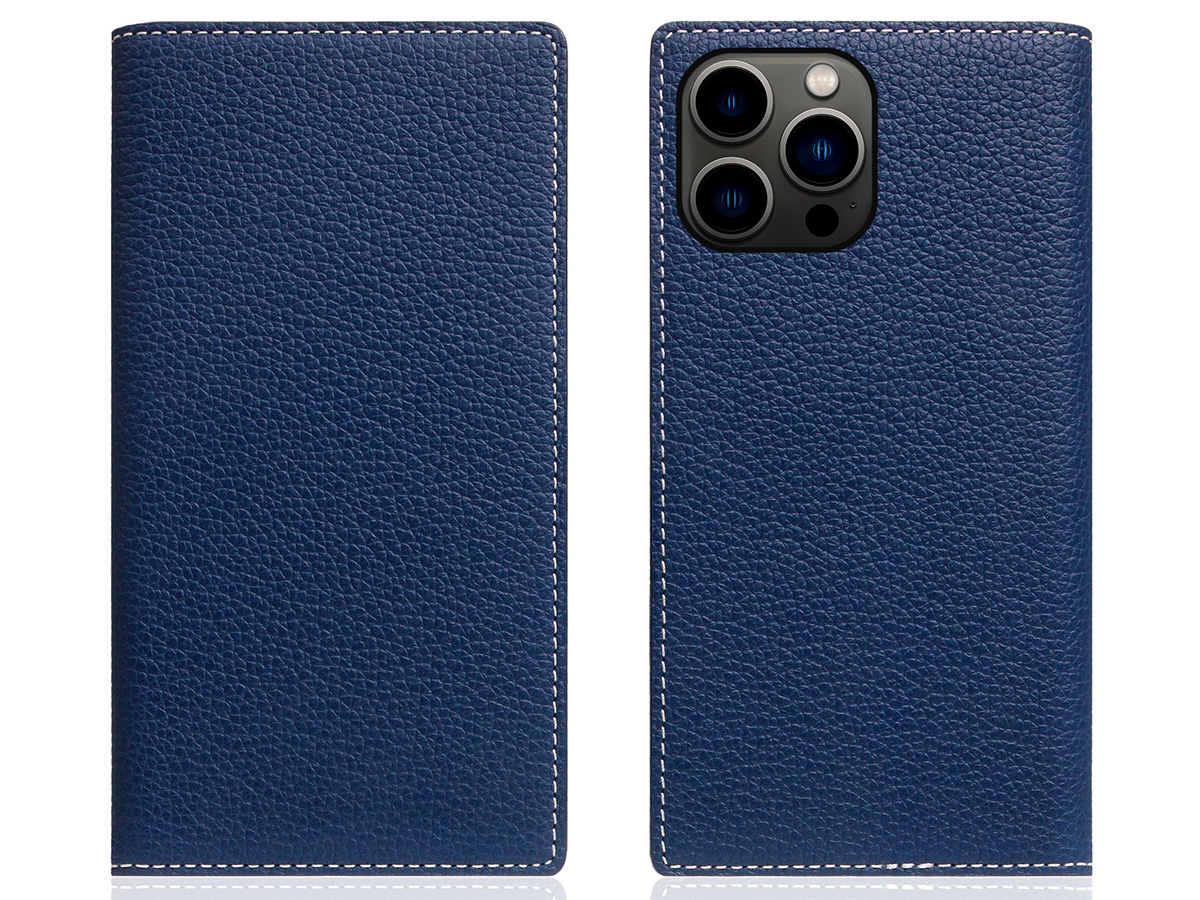 SLG Design D8 2in1 Leather Folio Navy Blue - iPhone 15 Pro Max hoesje