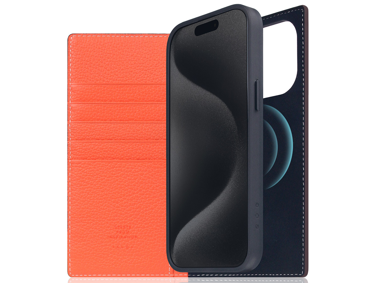 SLG Design D8 2in1 Leather Folio Coral - iPhone 15 Pro Max hoesje