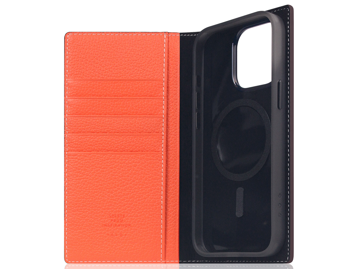 SLG Design D8 2in1 Leather Folio Coral - iPhone 15 Pro Max hoesje