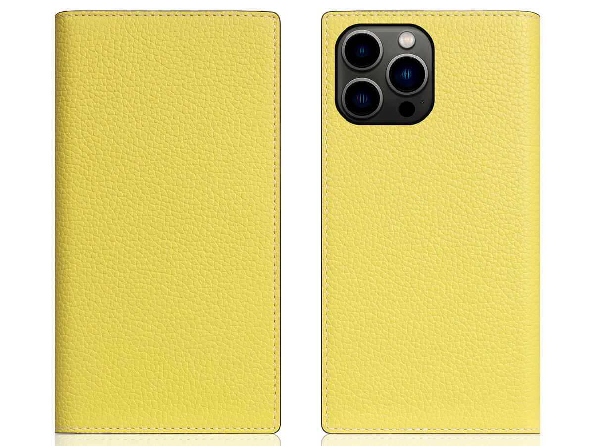 SLG Design D8 2in1 Leather Folio Lemon - iPhone 15 Pro Max hoesje