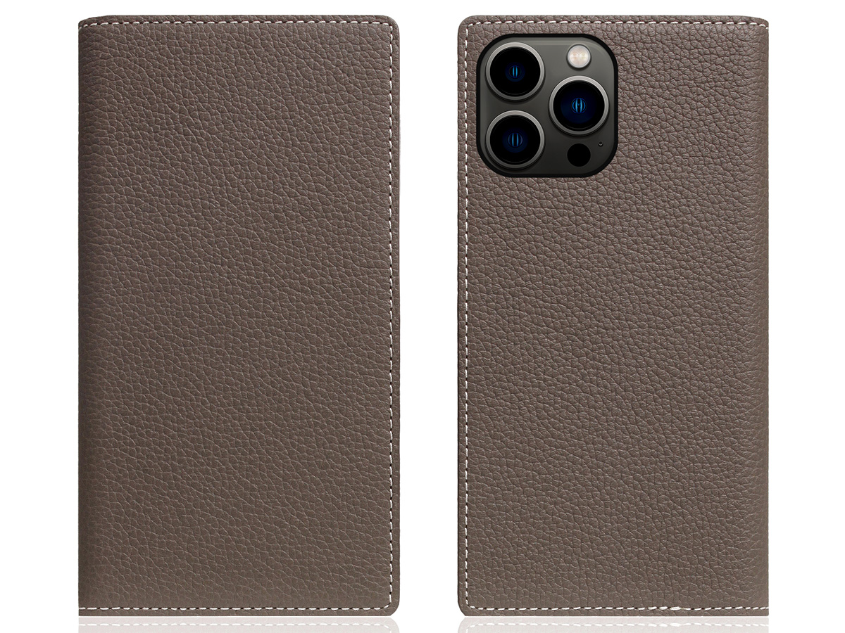 SLG Design D8 2in1 Leather Folio Etoff Cream - iPhone 15 Pro Max hoesje