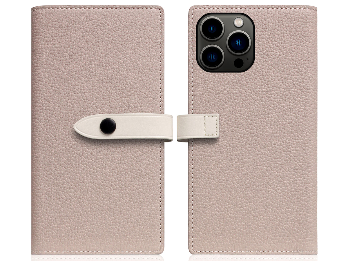 SLG Design D8 Edition 2in1 Leather Folio Light Cream - iPhone 15 Pro Max hoesje