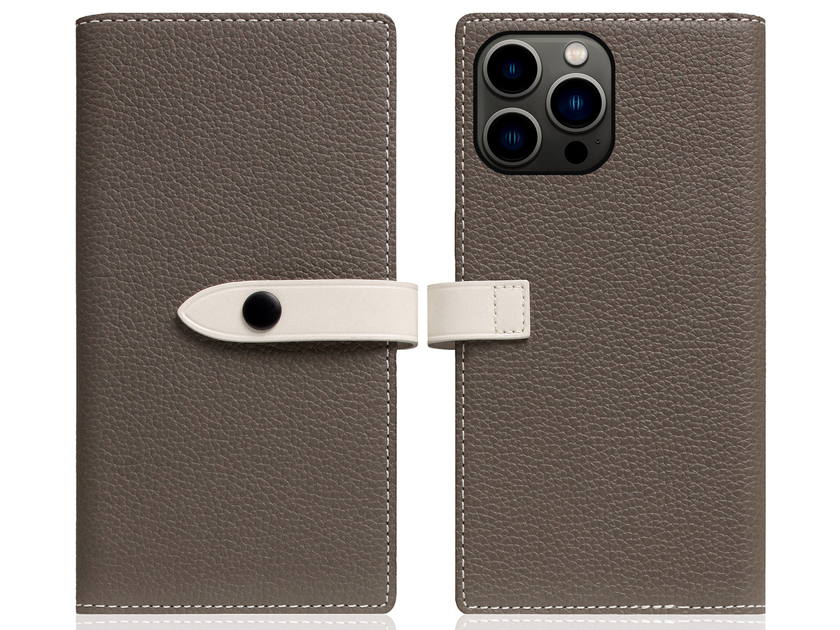 SLG Design D8 Edition 2in1 Leather Folio Etoff Cream - iPhone 15 Pro Max hoesje