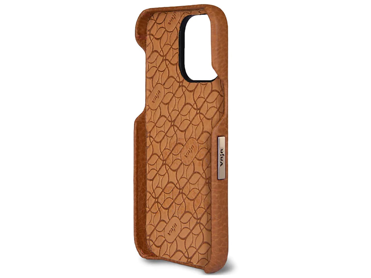 Vaja 2in1 Wallet Leather Case MagSafe Cognac - iPhone 15 Pro Max Hoesje Leer