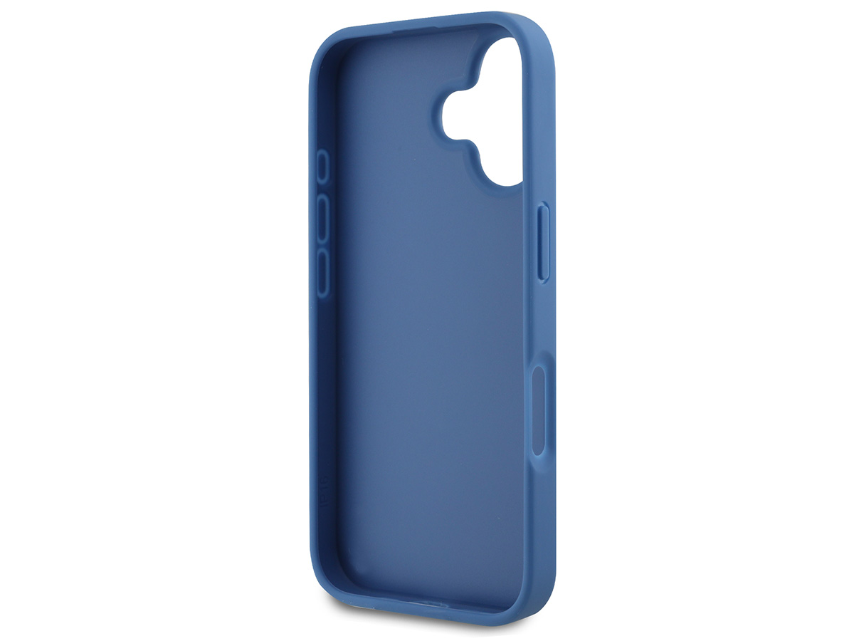 Guess 4G Monogram Necklace Case Blauw - iPhone 16 hoesje met Koord