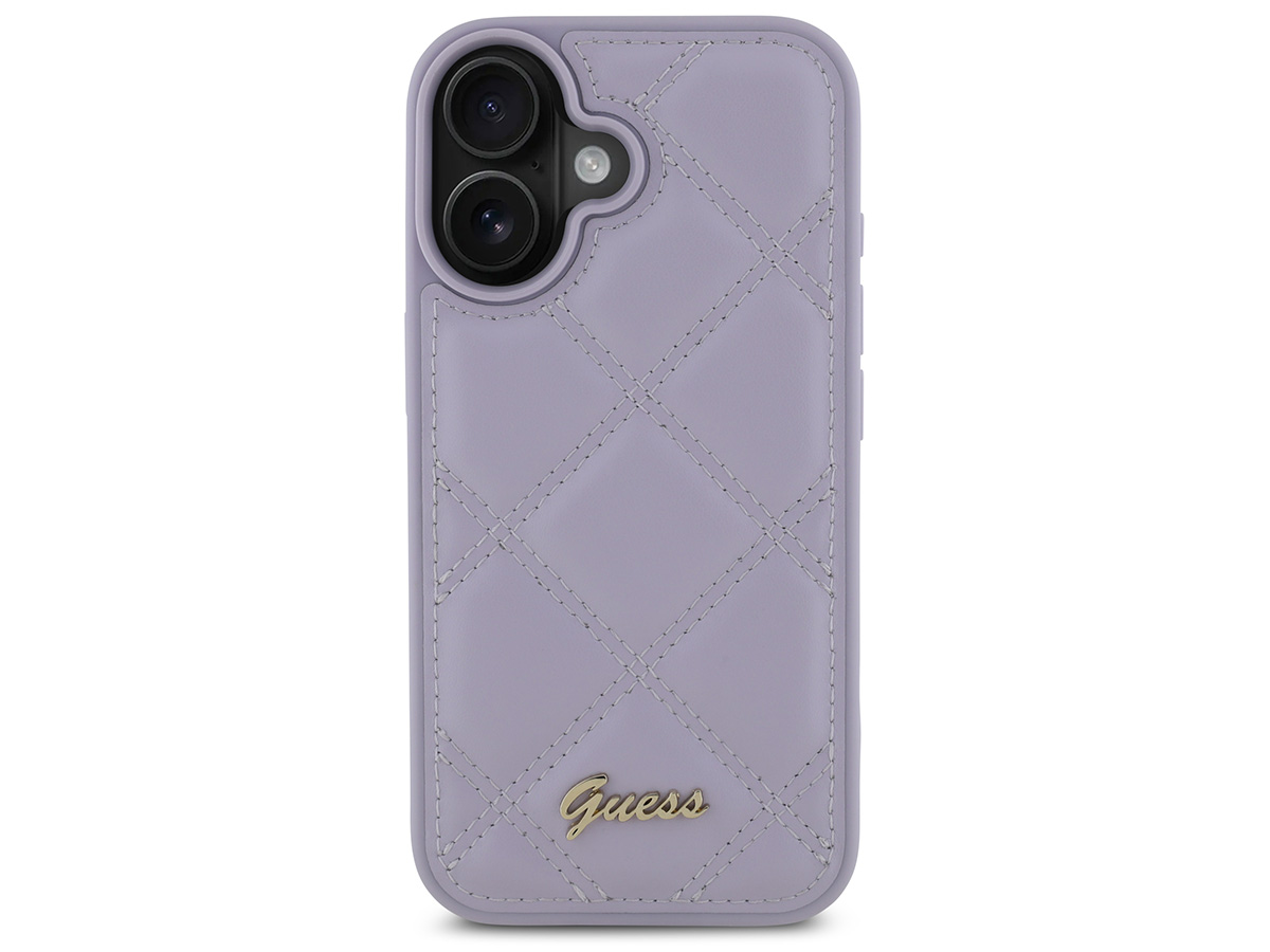 Guess Diamond Quilted Puffer Case Lila Paars - iPhone 16 hoesje