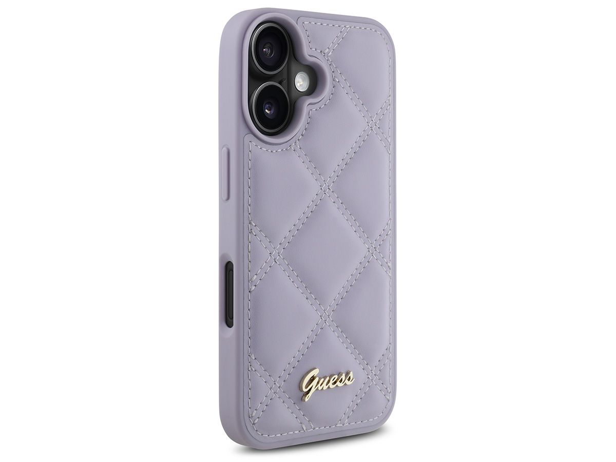 Guess Diamond Quilted Puffer Case Lila Paars - iPhone 16 hoesje