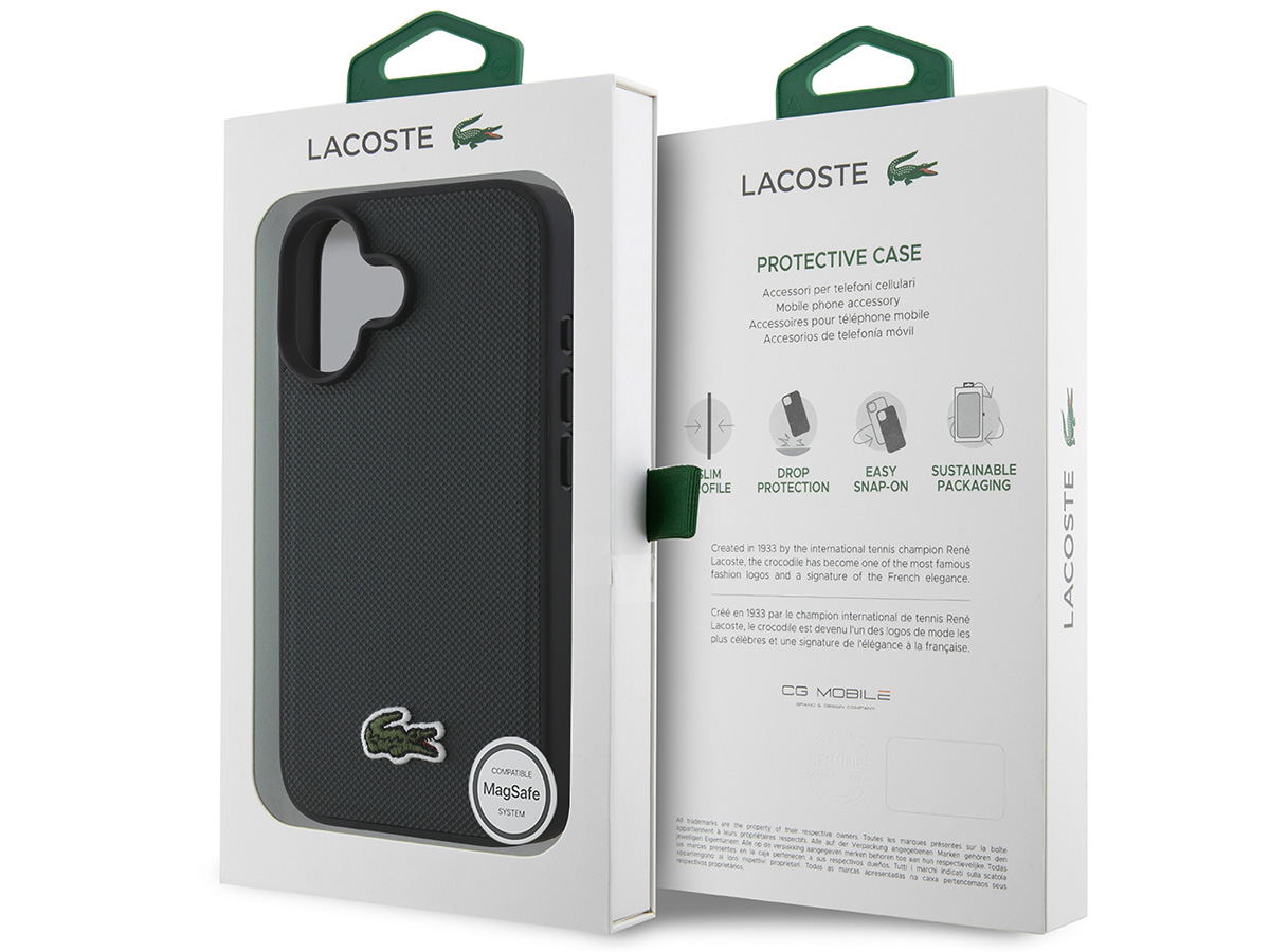 Lacoste Petit Piqué MagSafe Case Donkergroen - iPhone 16 hoesje