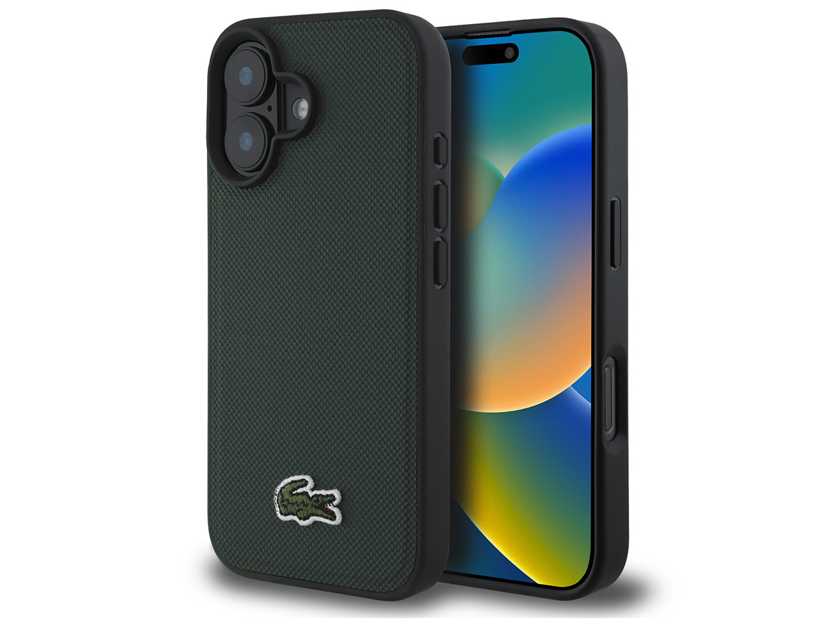 Lacoste Petit Piqué MagSafe Case Donkergroen - iPhone 16 hoesje