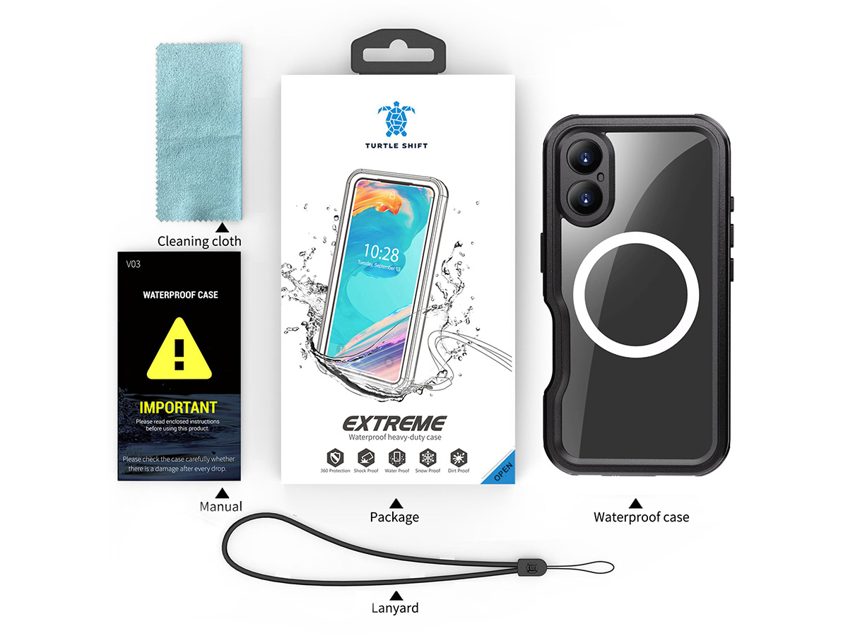 Turtle Shift IP68 Waterproof MagSafe Case - Waterdicht iPhone 16 hoesje