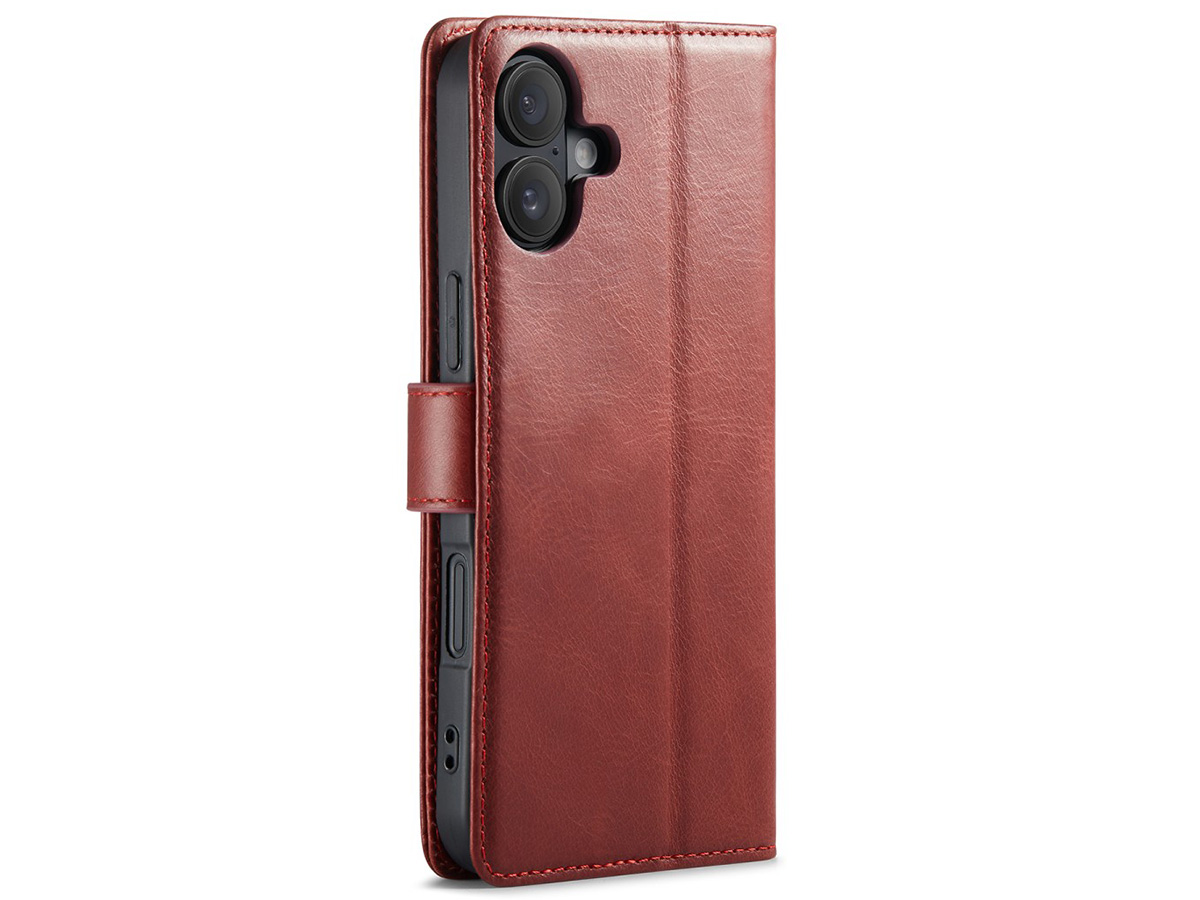 CaseMania Classic Leather Case Rood - iPhone 16 Plus hoesje