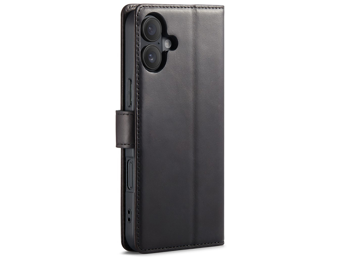 CaseMania Classic Leather Case Zwart - iPhone 16 Plus hoesje