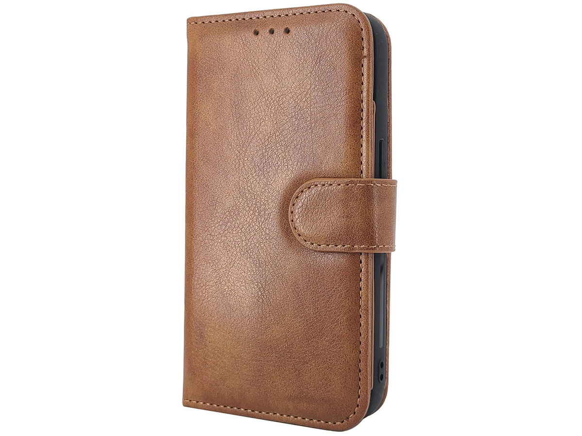 CaseMania 2in1 Magnetic XL Bookcase  Bruin - iPhone 16 Plus Hoesje