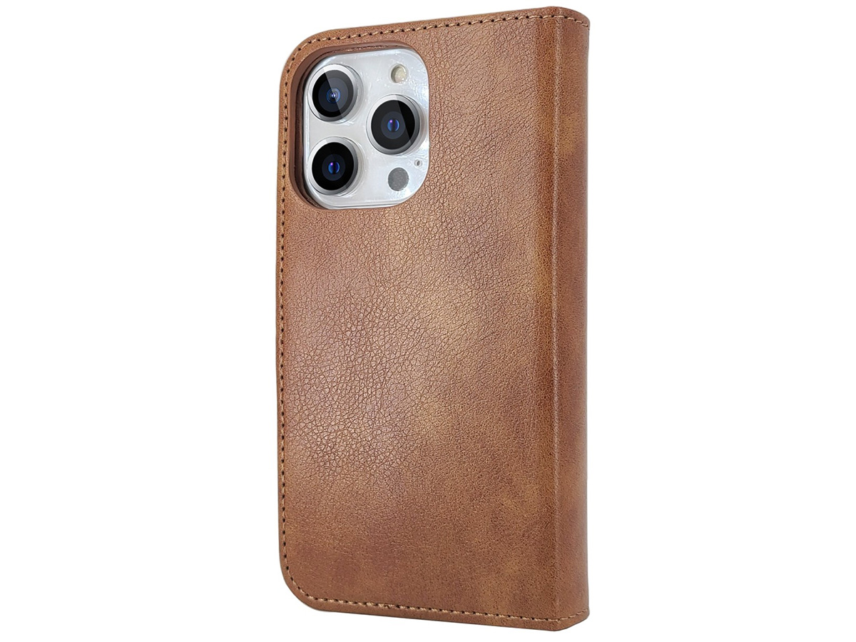 CaseMania 2in1 Magnetic XL Bookcase  Bruin - iPhone 16 Plus Hoesje