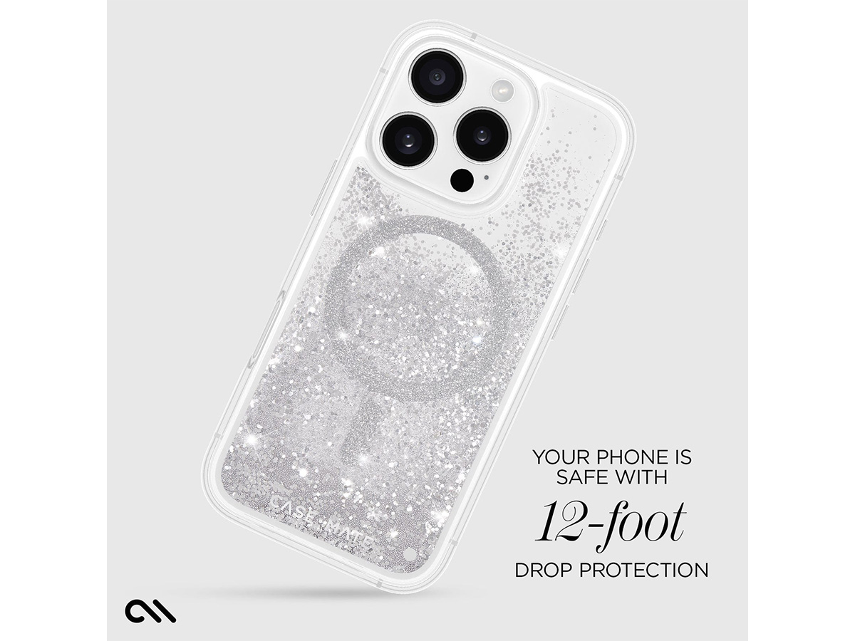 Case-Mate Waterfall Silver MagSafe Case - iPhone 16 Pro hoesje