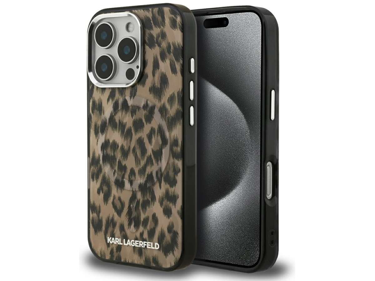 Karl Lagerfeld Leopard MagSafe Case - iPhone 16 Pro hoesje