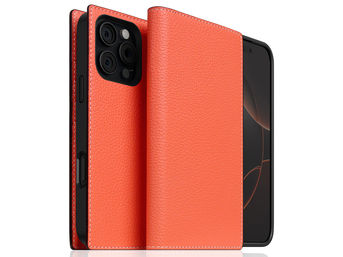 SLG Design D8 2in1 Leather Folio Coral - iPhone 16 Pro hoesje