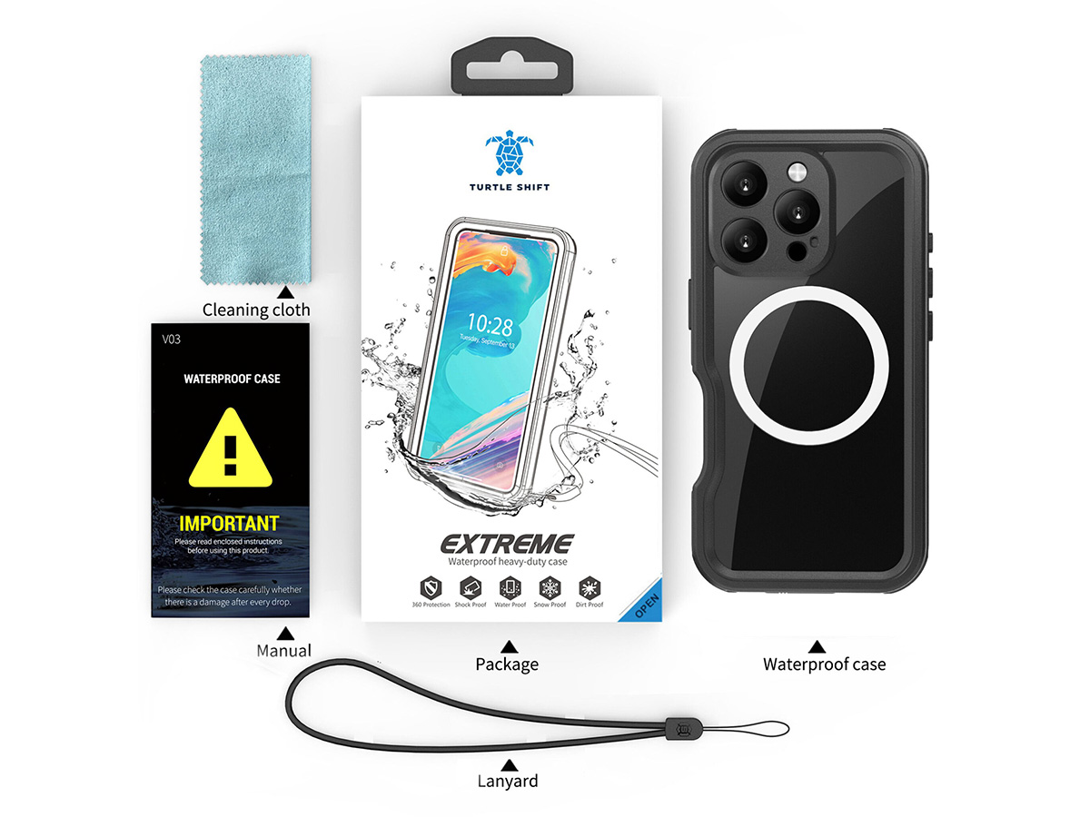 Turtle Shift IP68 Waterproof MagSafe Case - Waterdicht iPhone 16 Pro hoesje