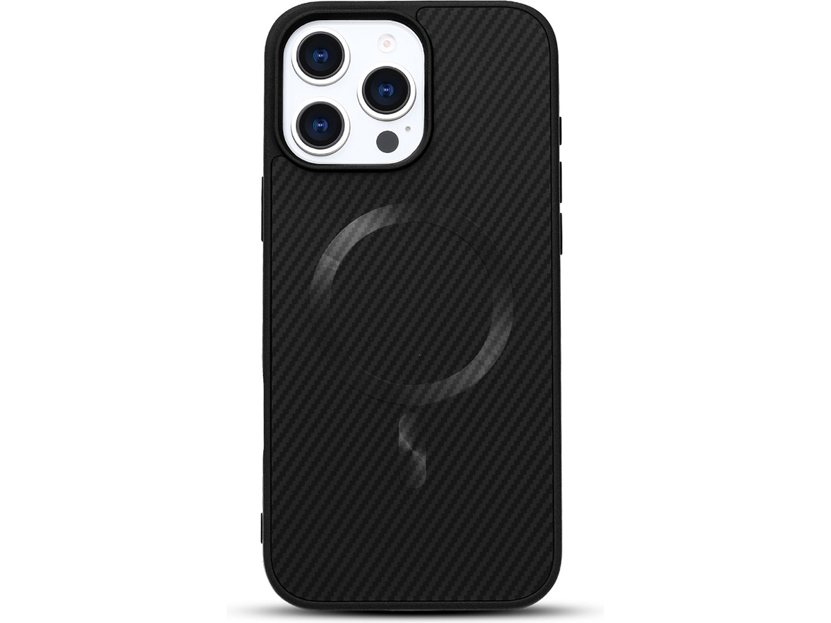 CaseMania Carbon MagSafe Case Zwart - iPhone 16 Pro Max hoesje