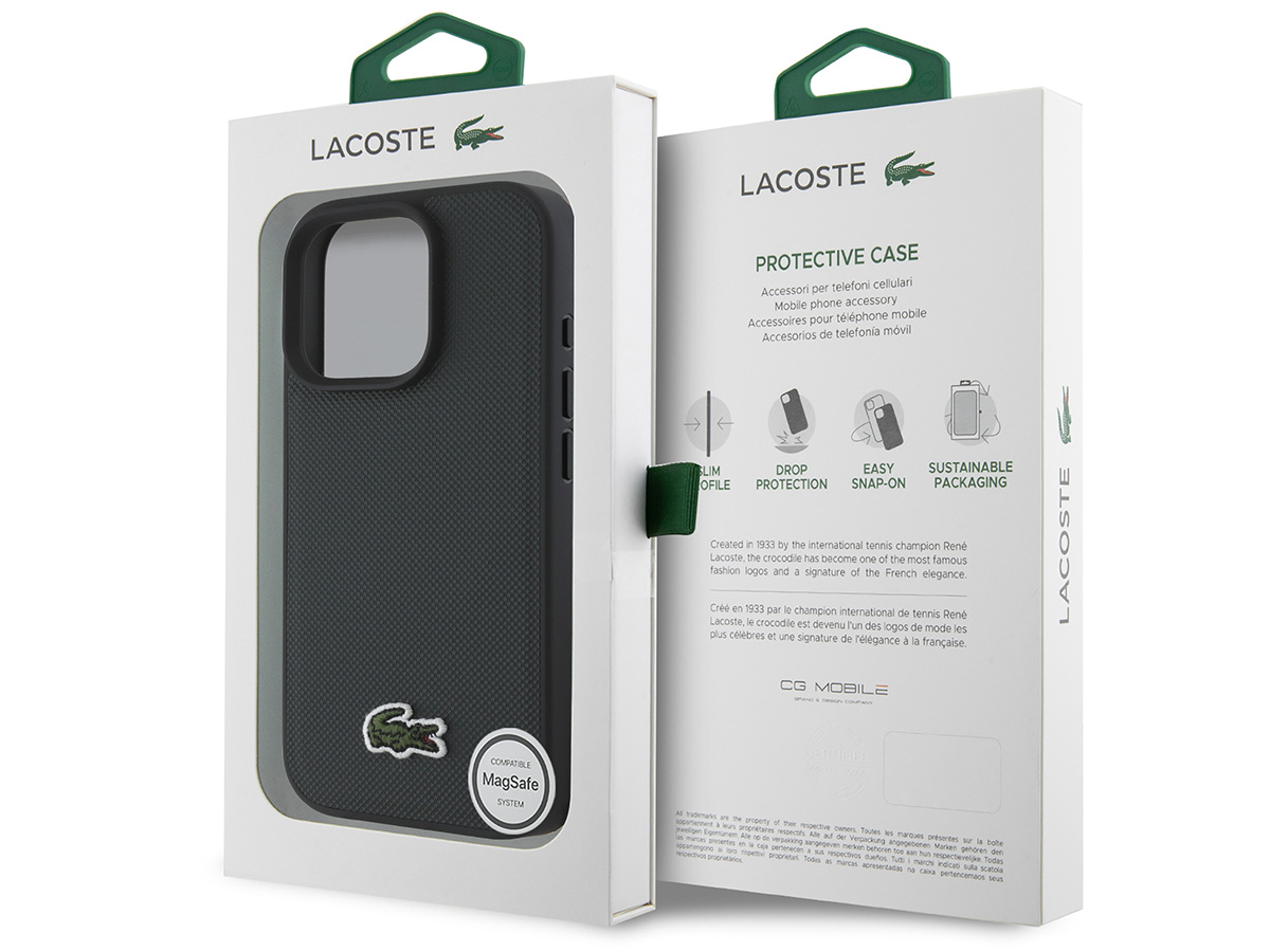 Lacoste Petit Piqué MagSafe Case Donkergroen - iPhone 16 Pro Max hoesje