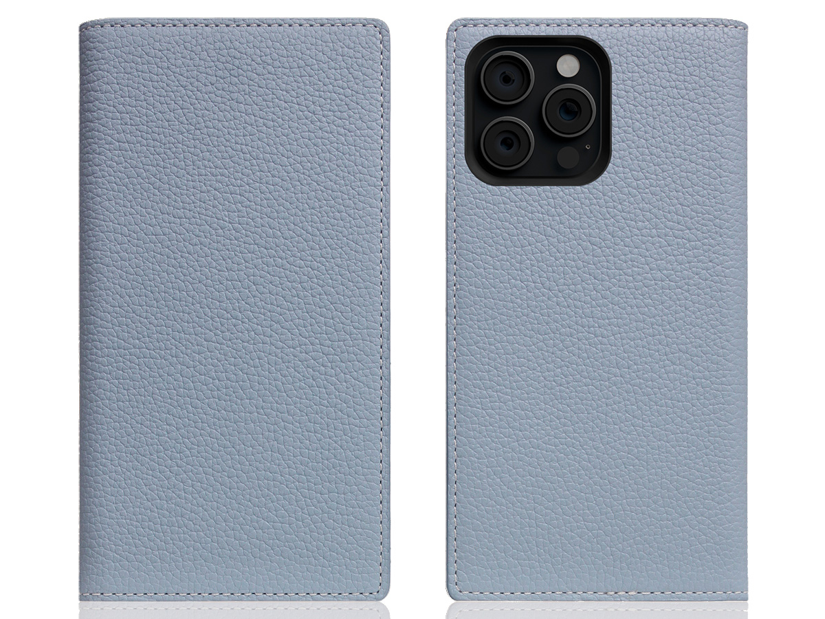 SLG Design D8 2in1 Leather Folio Powder Blue - iPhone 16 Pro Max hoesje