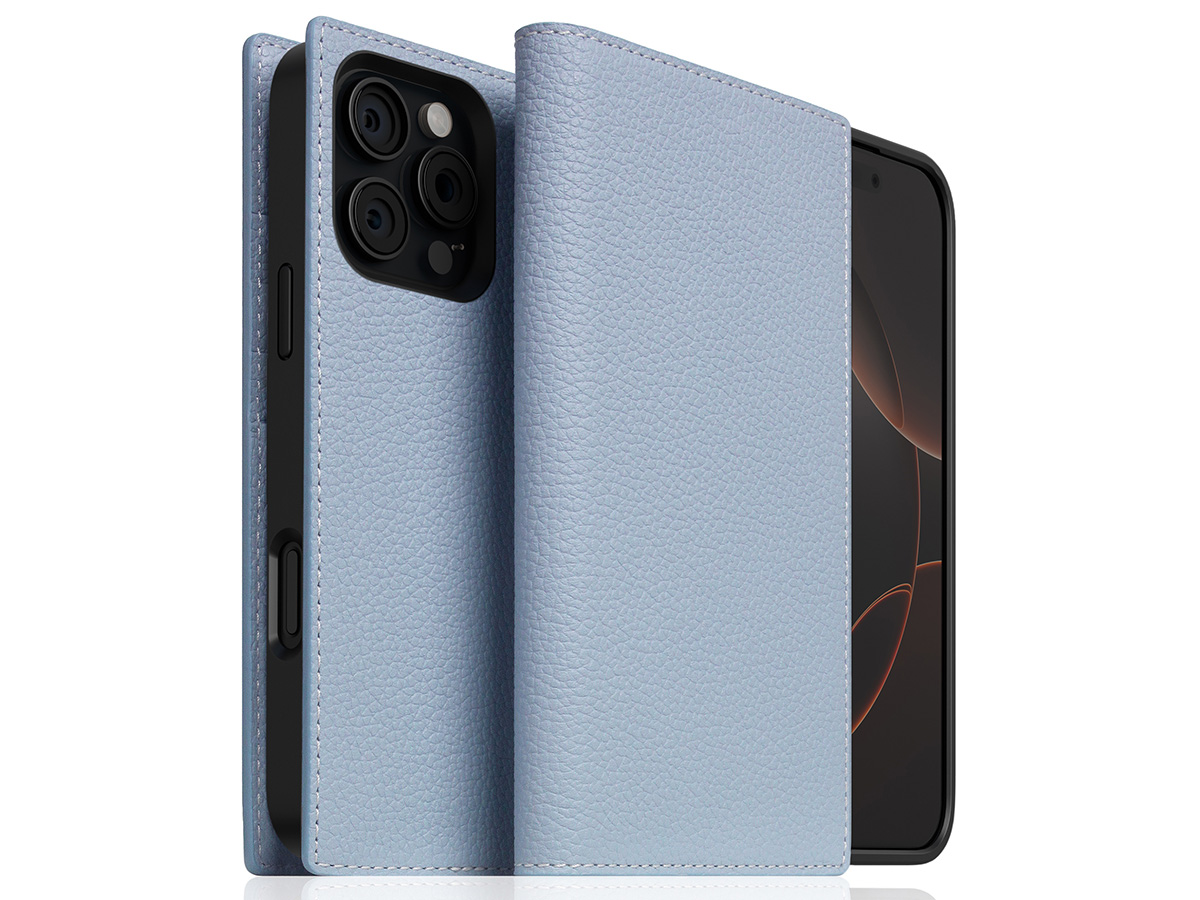 SLG Design D8 2in1 Leather Folio Powder Blue - iPhone 16 Pro Max hoesje