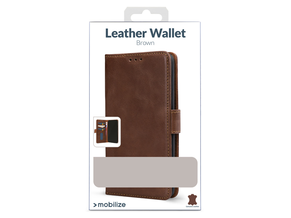 Mobilize Leather Wallet Bruin - iPhone 16e Hoesje Leer