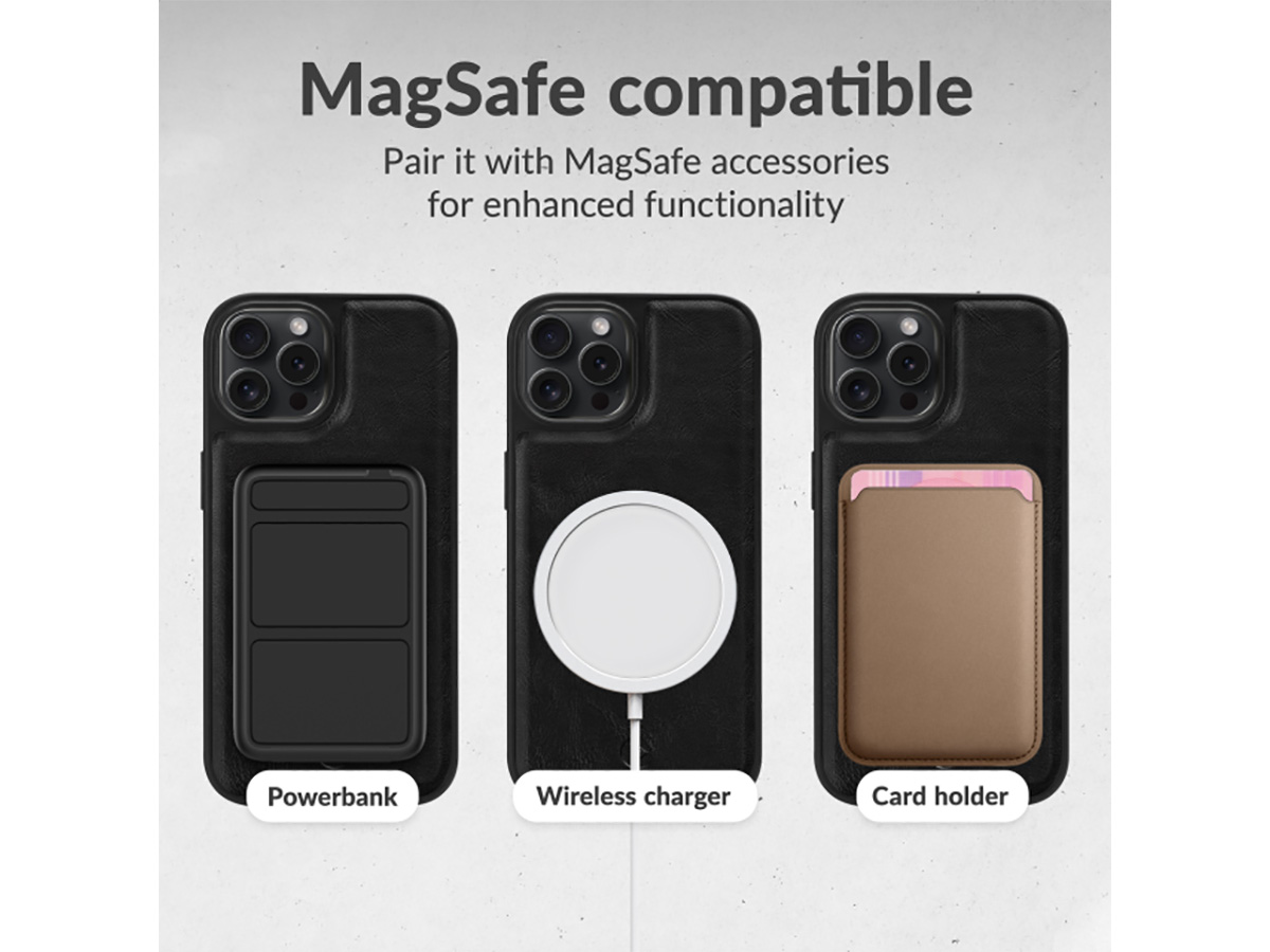 Mobilize Magnetic 2in1 MagSafe Folio Zwart - iPhone 16e hoesje