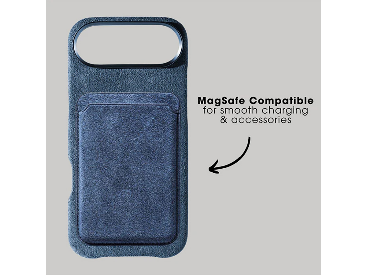 Alcanside Alcantara iPhone 17 Air hoesje MagSafe Case - Ocean Blue