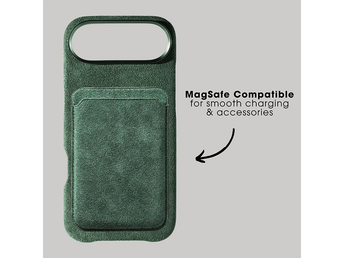 Alcanside Alcantara iPhone 17 Air hoesje MagSafe Case - Midnight Green
