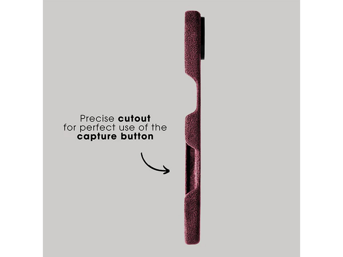 Alcanside Alcantara iPhone 17 Air hoesje MagSafe Case - Wine Red