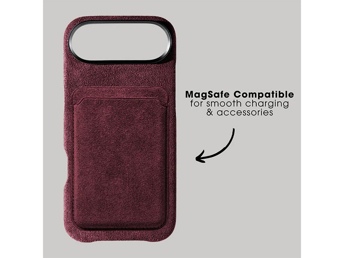 Alcanside Alcantara iPhone 17 Air hoesje MagSafe Case - Wine Red