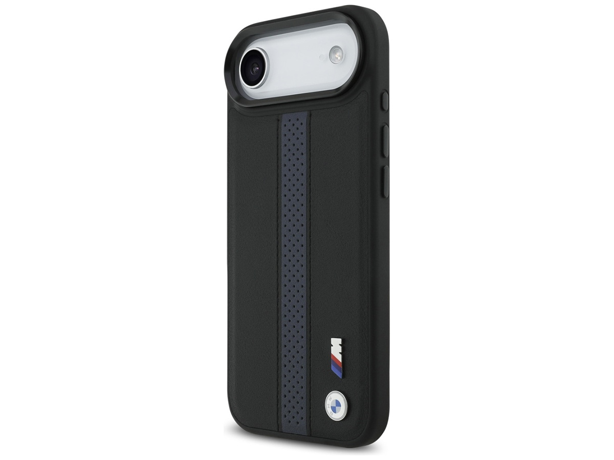BMW M iPhone 17 Air hoesje - Perforated PU Case met MagSafe Zwart