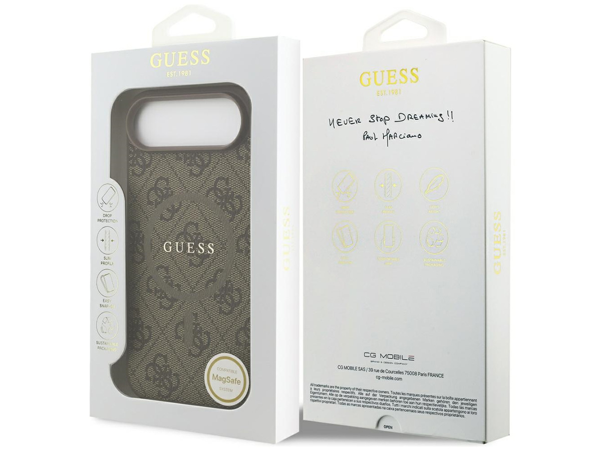 Guess Monogram iPhone 17 Air hoesje - MagSafe Case Bruin