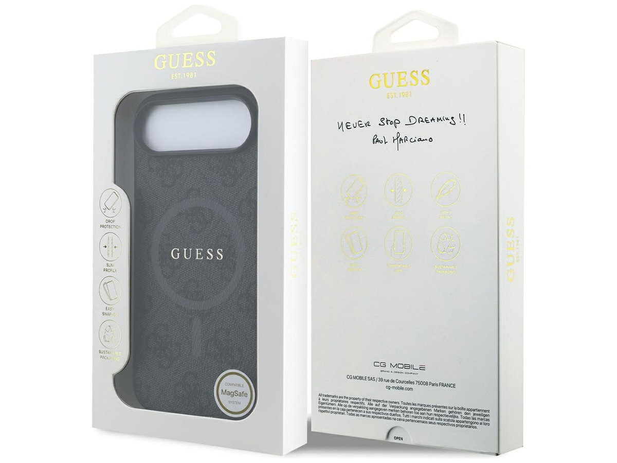 Guess Monogram iPhone 17 Air hoesje - MagSafe Case Grijs