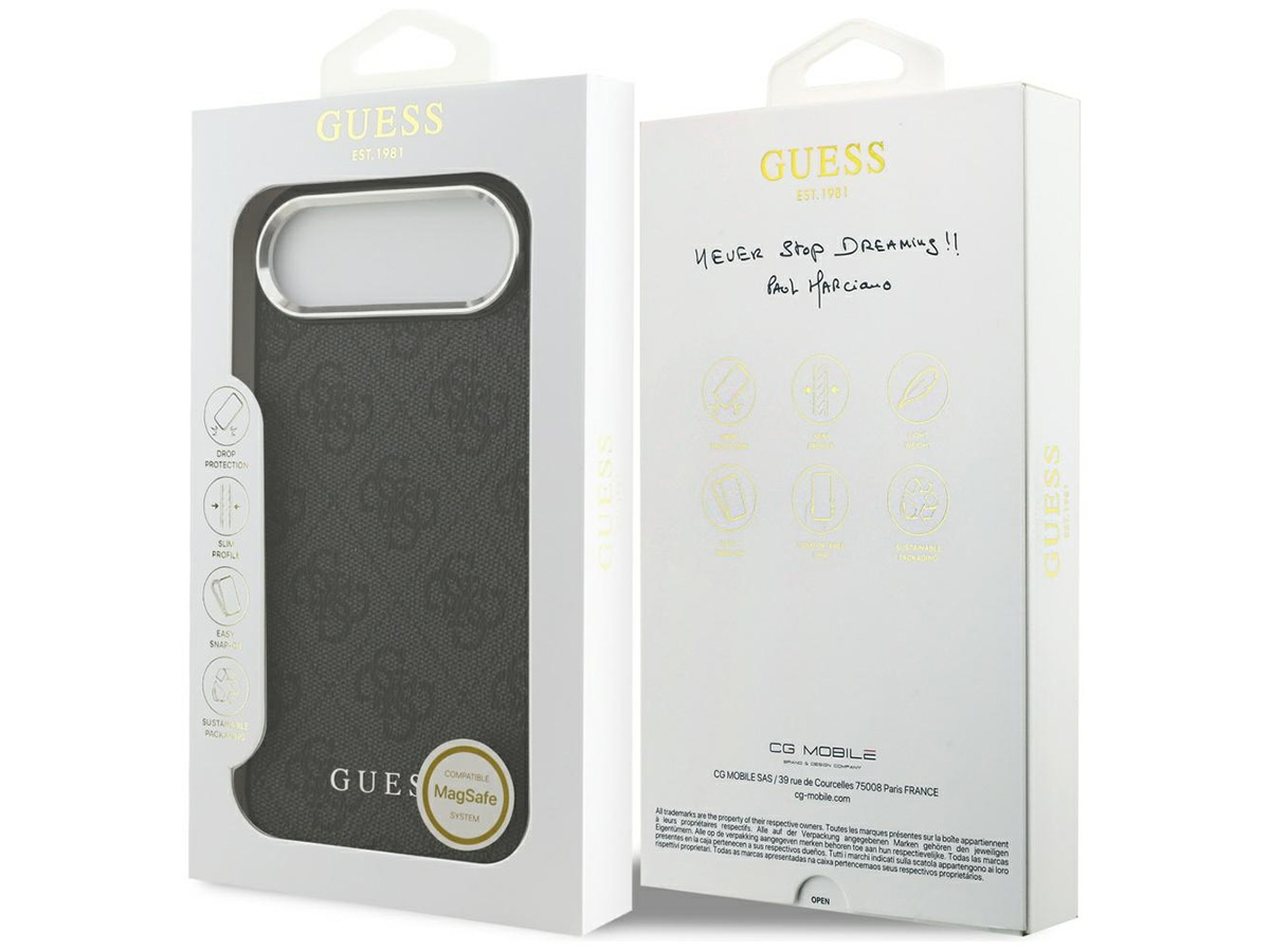 Guess Classic Monogram MagSafe Case Grijs - iPhone 17 Air hoesje