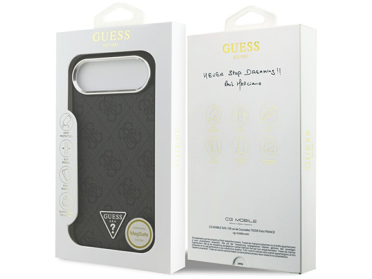 Guess Triangle Monogram MagSafe Case Grijs - iPhone 17 Air hoesje