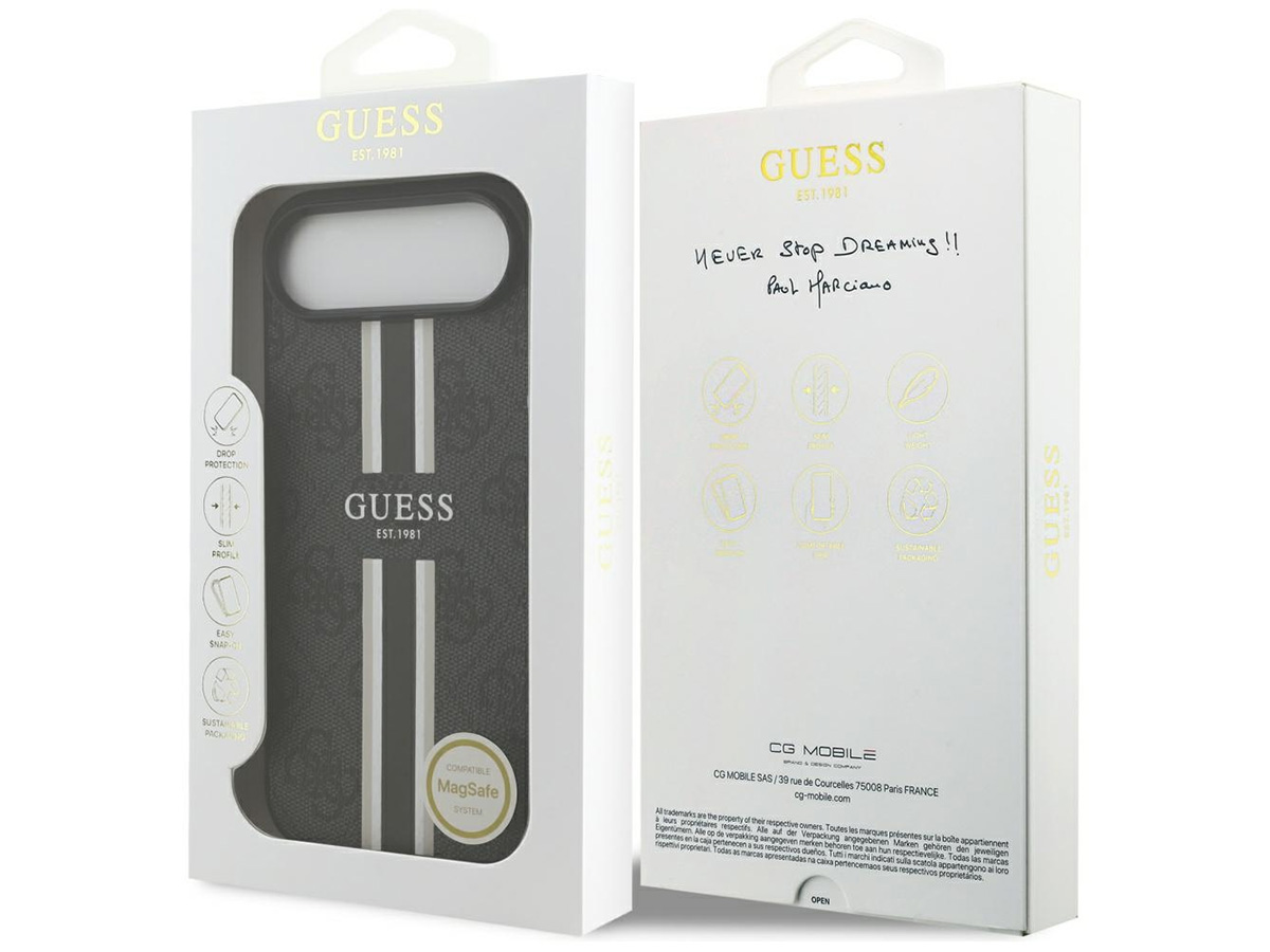 Guess Varsity Monogram MagSafe Case Grijs - iPhone 17 Air hoesje